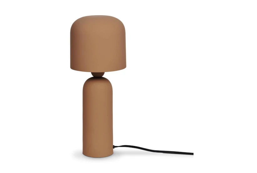 15.5" Terracotta Tonal Matte Petite Dome Shade Table Lamp - 360