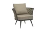 Taupe Fabric + Gray Frame Outdoor Lounge Chair - Detail