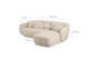 Misty Cream Boucle Sectional With Right Arm Facing Chaise - Detail