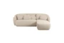 Misty Cream Boucle Sectional With Right Arm Facing Chaise - Front