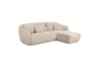 Misty Cream Boucle Sectional With Right Arm Facing Chaise - Side