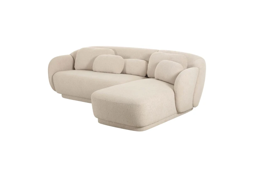 Misty Cream Boucle Sectional With Right Arm Facing Chaise - 360