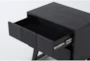 Joren Black 2-Drawer Nightstand With USB - Detail