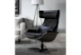 Raiden Black Leather Reclining Swivel Chair - Room