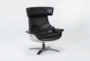 Raiden Black Leather Reclining Swivel Chair - Signature