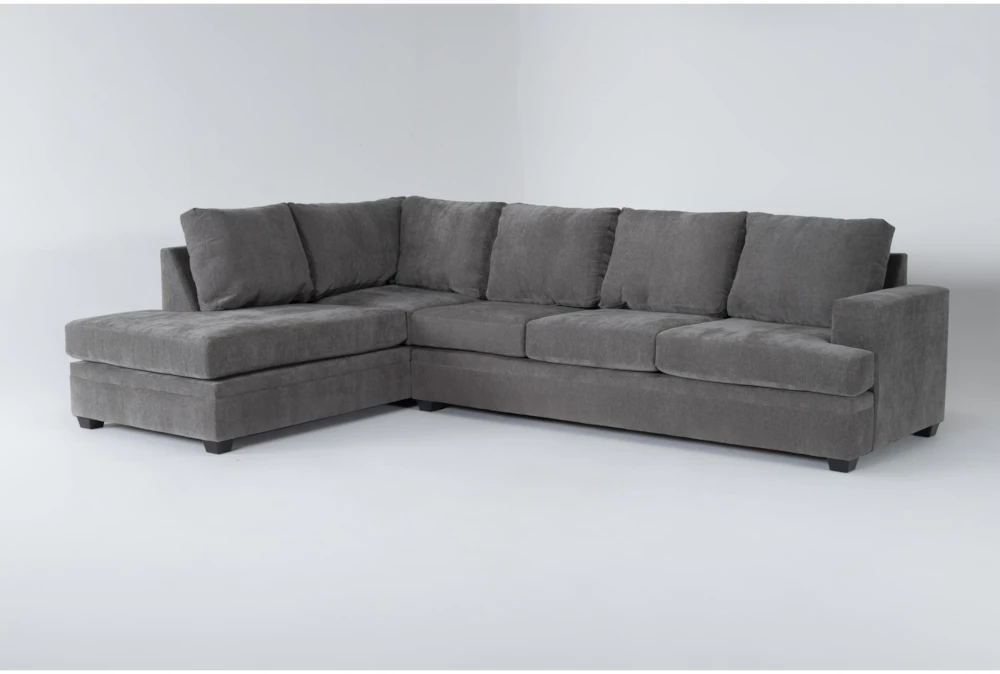 Bonaterra Charcoal 127" 2 Piece Sectional with Right Arm Facing Queen Sleeper Sofa & Left Arm Facing Corner Chaise