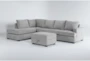 Bonaterra Dove 127" 2 Piece Sectional with Right Arm Facing Queen Sleeper Sofa,Left Arm Facing Corner Chaise & Storage Ottoman - Signature