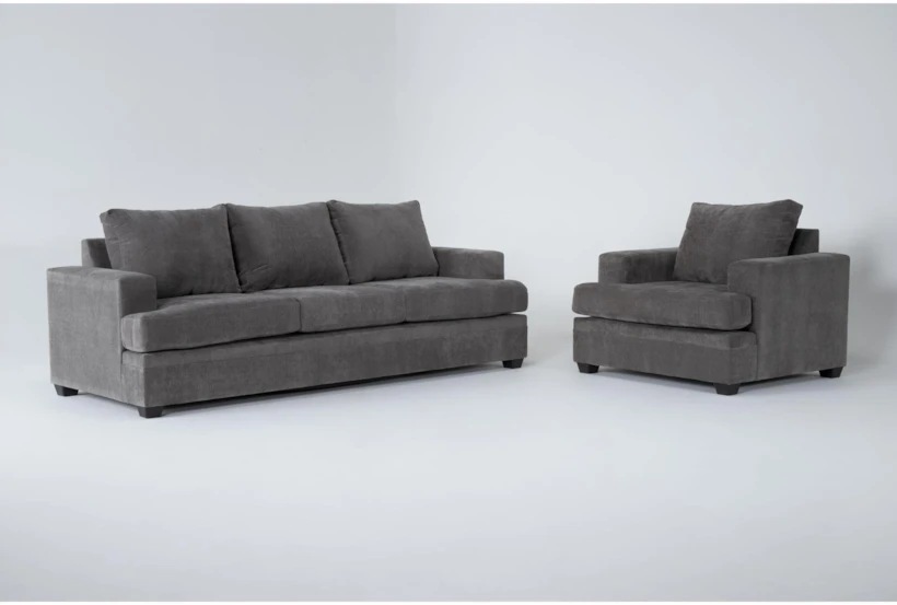 Bonaterra Charcoal 2 Piece Queen Sleeper Sofa & Chair Set - 360