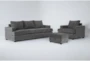 Bonaterra Charcoal 3 Piece Sleeper Sofa, Chair & Ottoman Set - Signature