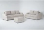 Bonaterra Sand 3 Piece Queen Sleeper Sofa, Loveseat & Storage Ottoman Set - Signature