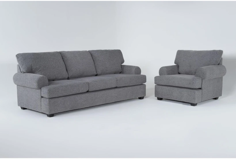Hampstead Graphite 2 Piece Queen Sleeper Sofa & Chair Set - 360